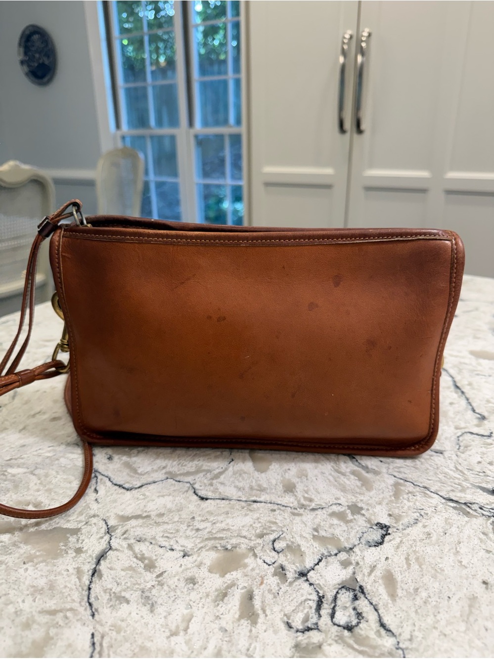 COACH Vintage Basic Bag British Tan Crossbody Clutch – Rare "Bean Bag"